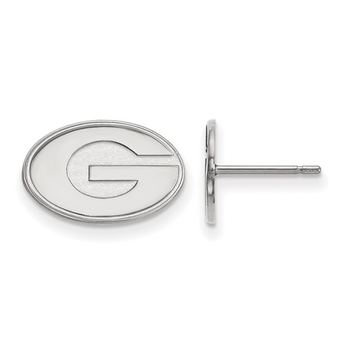 Sterling Silver Rhodium-plated LogoArt University of Georgia Letter G Extra Small Post Earrings
