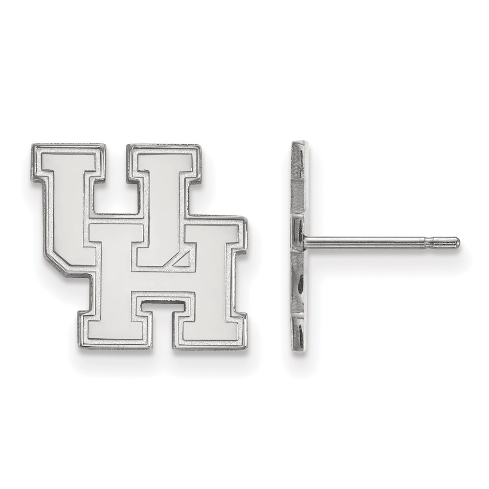 Sterling Silver Rhodium-plated LogoArt University of Houston U-h Small Post Earrings
