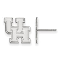 Sterling Silver Rhodium-plated LogoArt University of Houston U-h Small Post Earrings view 1