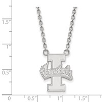 Sterling Silver Rhodium-plated LogoArt University of Idaho Vandals Large Pendant Necklace, 18" view 2