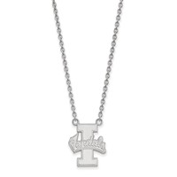 Sterling Silver Rhodium-plated LogoArt University of Idaho Vandals Large Pendant Necklace, 18" view 1
