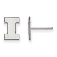 Sterling Silver Rhodium-plated LogoArt University of Illinois Letter I Extra Small Post Earrings view 1