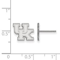 Sterling Silver Rhodium-plated LogoArt University of Kentucky U-k Extra Small Post Earrings view 2