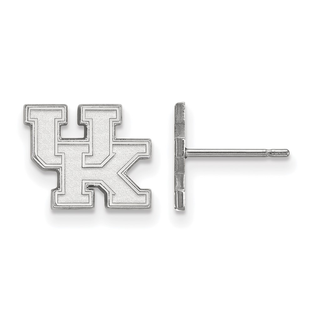 Sterling Silver Rhodium-plated LogoArt University of Kentucky U-k Extra Small Post Earrings