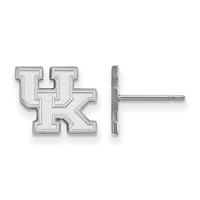 Sterling Silver Rhodium-plated LogoArt University of Kentucky U-k Extra Small Post Earrings view 1