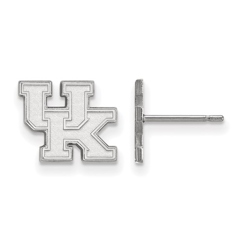 Sterling Silver Rhodium-plated LogoArt University of Kentucky U-k Extra Small Post Earrings
