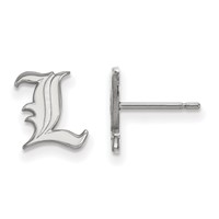 Sterling Silver Rhodium-plated LogoArt University of Louisville Letter L Extra Small Post Earrings view 1