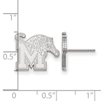 Sterling Silver Rhodium-plated LogoArt University of Memphis Small Post Earrings view 2