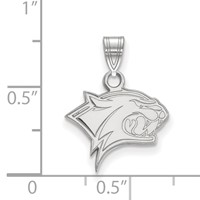 Sterling Silver Rhodium-plated LogoArt University of New Hampshire Wildcat Small Pendant view 2