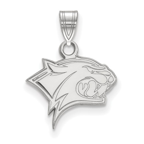 Sterling Silver Rhodium-plated LogoArt University of New Hampshire Wildcat Small Pendant