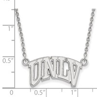 Sterling Silver Rhodium-plated LogoArt University of Nevada-Las Vegas U-n-l-v Small Pendant Necklace, 18" view 2