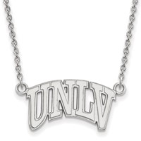 Sterling Silver Rhodium-plated LogoArt University of Nevada-Las Vegas U-n-l-v Small Pendant Necklace, 18" view 1