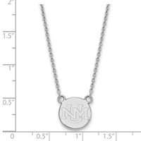 Sterling Silver Rhodium-plated LogoArt University of New Mexico Small Pendant Necklace, 18" view 2