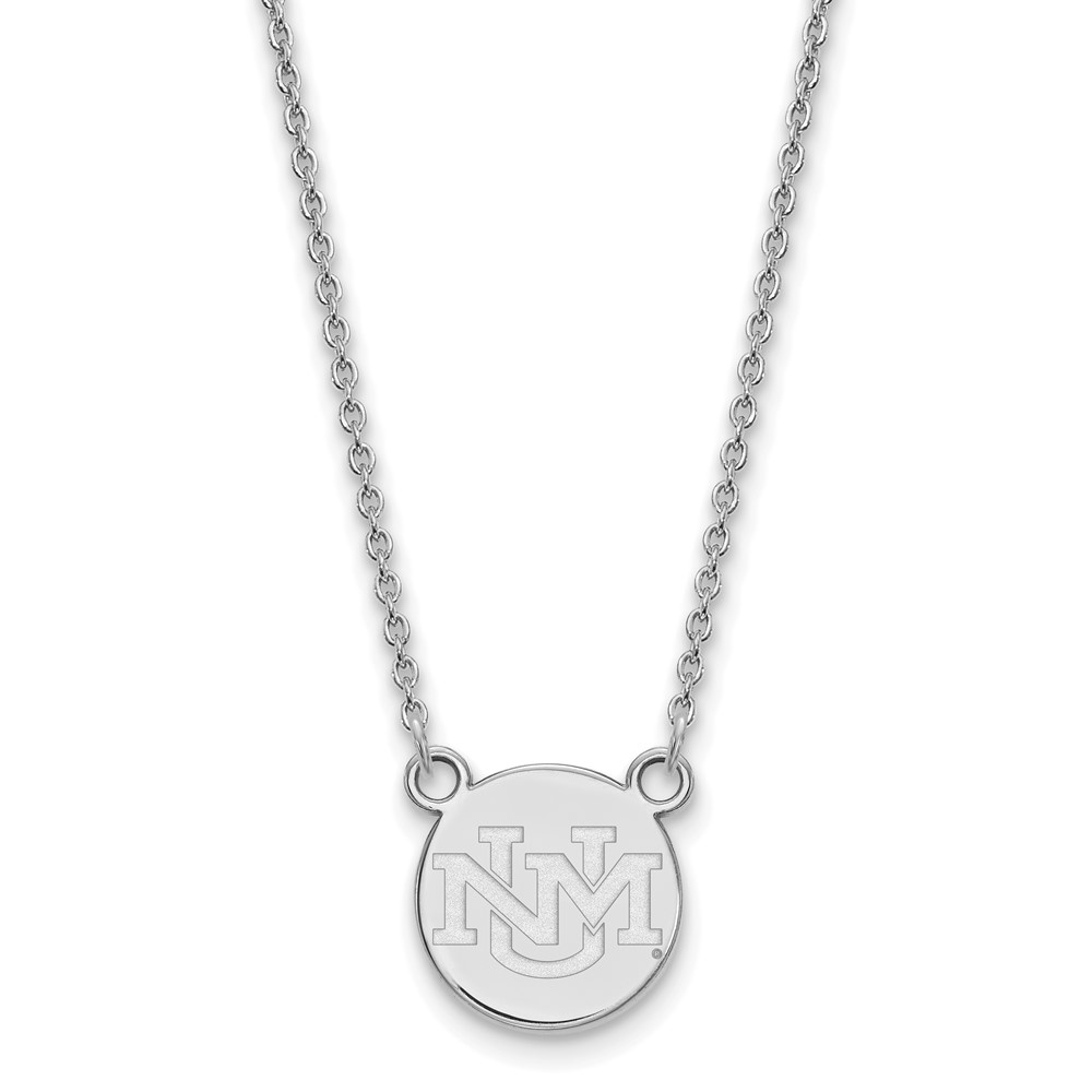 Sterling Silver Rhodium-plated LogoArt University of New Mexico Small Pendant Necklace, 18"
