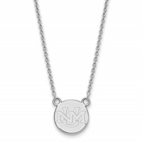 Sterling Silver Rhodium-plated LogoArt University of New Mexico Small Pendant Necklace, 18" view 1