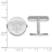 Sterling Silver Rhodium-plated LogoArt University of New Orleans U-n-o Cuff Links view 2