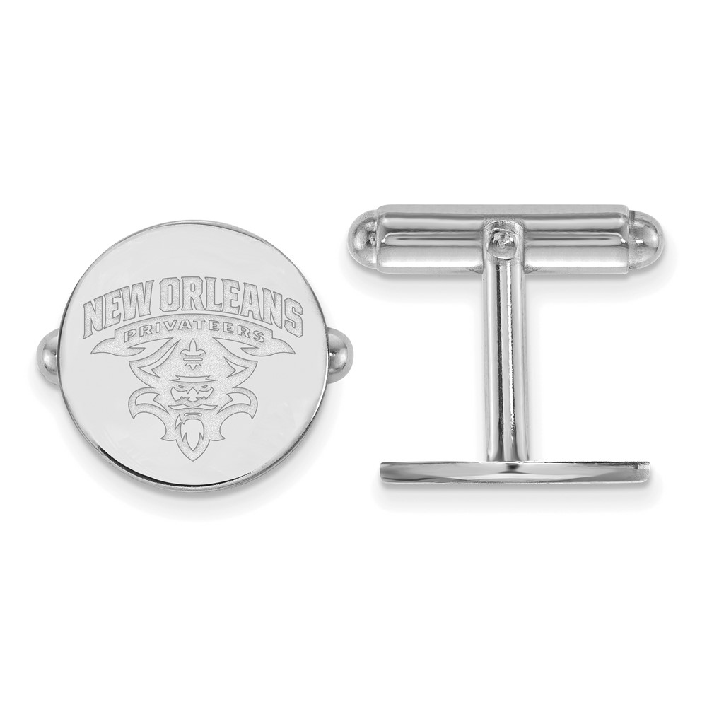 Sterling Silver Rhodium-plated LogoArt University of New Orleans U-n-o Cuff Links