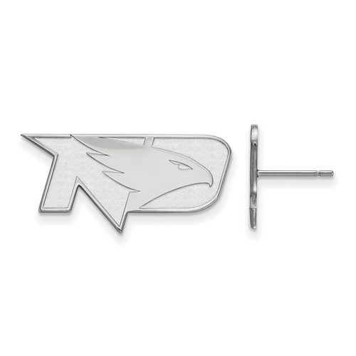 Sterling Silver Rhodium-plated LogoArt University of North Dakota Small Post Earrings