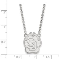 Sterling Silver Rhodium-plated LogoArt University of South Dakota Large Pendant Necklace, 18" view 2