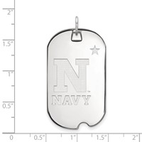 Sterling Silver Rhodium-plated LogoArt US Naval Academy Large Dog Tag Pendant view 2
