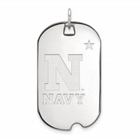 Sterling Silver Rhodium-plated LogoArt US Naval Academy Large Dog Tag Pendant view 1