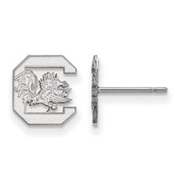 Sterling Silver Rhodium-plated LogoArt University of South Carolina Extra Small Post Earrings view 1
