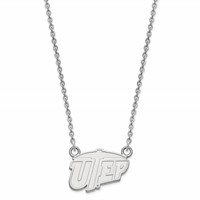 Sterling Silver Rhodium-plated LogoArt University of Texas At El Paso Small Pendant Necklace, 18" view 2
