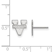 Sterling Silver Rhodium-plated LogoArt University of Virginia Extra Small Post Earrings view 2