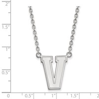Sterling S. Rh-p LogoArt Vanderbilt University Large Pendant with Necklace view 3