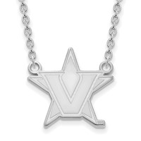 Sterling S. Rh-p LogoArt Vanderbilt University Large Pendant with Necklace view 1
