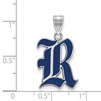 Sterling Silver Rhodium-plated LogoArt Rice University Letter R Large Enameled Pendant view 2
