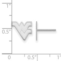 Sterling Silver Rhodium-plated LogoArt West Virginia University W-v Extra Small Post Earrings view 2