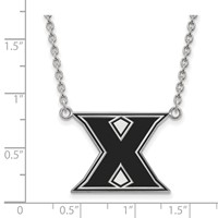 Sterling Silver Rhodium-plated LogoArt Xavier University Letter X Large Enameled Pendant Necklace, 18" view 2