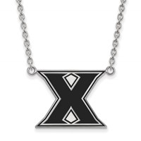 Sterling Silver Rhodium-plated LogoArt Xavier University Letter X Large Enameled Pendant Necklace, 18" view 1