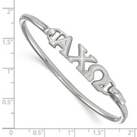 Sterling S. Rh-plated LogoArt Alpha Chi Omega Small Hook and Clasp Bangle view 2