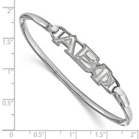 Sterling S. Rh-p LogoArt Alpha Epsilon Phi Small Hook and Clasp Bangle view 2