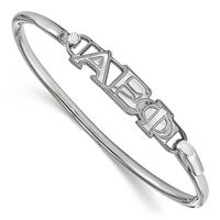 Sterling S. Rh-p LogoArt Alpha Epsilon Phi Small Hook and Clasp Bangle view 1