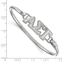 Sterling S. Rh-plated LogoArt Alpha Sigma Tau Small Hook and Clasp Bangle view 2