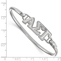 Sterling S. Rh-plated LogoArt Alpha Sigma Tau Small Hook and Clasp Bangle view 3