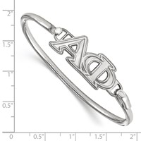 Sterling Silver Rh-plated LogoArt Alpha Phi Small Hook and Clasp Bangle view 2