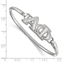 Sterling Silver Rh-plated LogoArt Alpha Phi Small Hook and Clasp Bangle view 3
