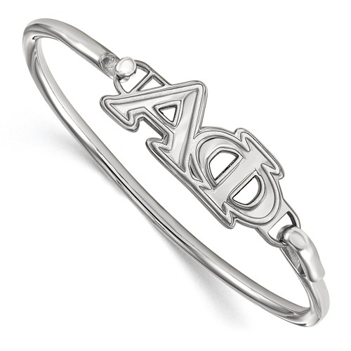 Sterling Silver Rh-plated LogoArt Alpha Phi Small Hook and Clasp Bangle