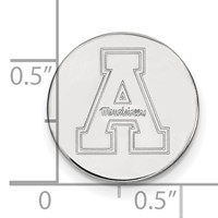 Sterling Silver Rhodium-plated LogoArt Appalachian State University Lapel Pin view 3
