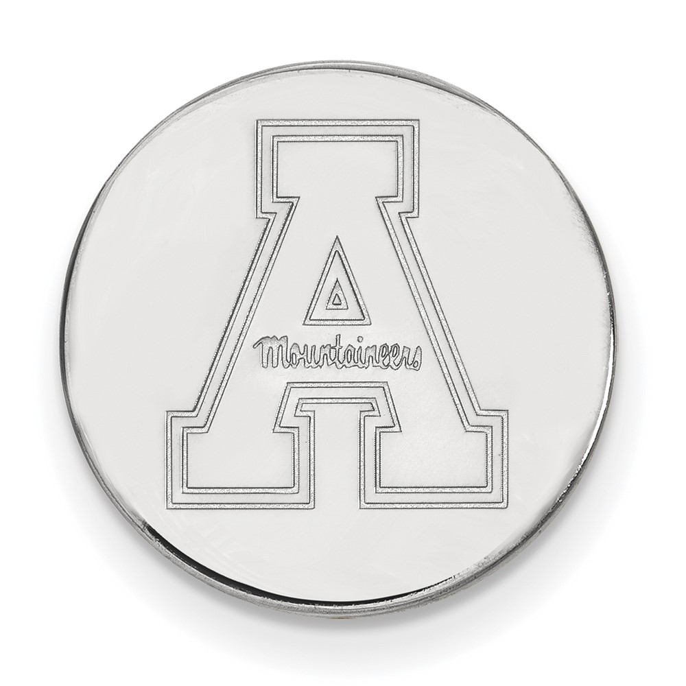 Sterling Silver Rhodium-plated LogoArt Appalachian State University Lapel Pin
