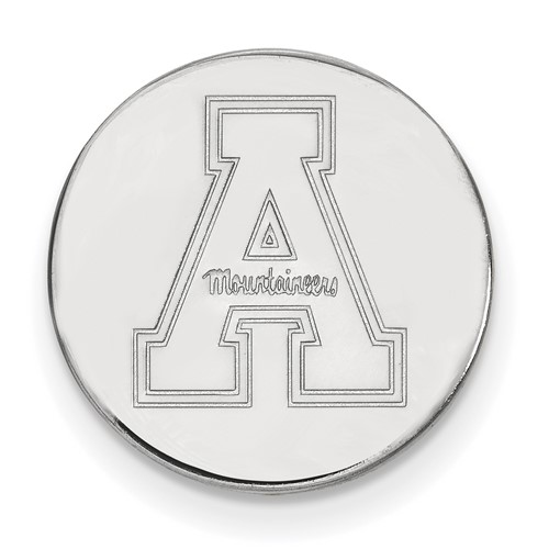 Sterling Silver Rhodium-plated LogoArt Appalachian State University Lapel Pin