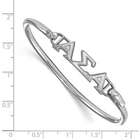 Sterling S. Rh-p LogoArt Alpha Sigma Alpha Small Hook and Clasp Bangle view 3