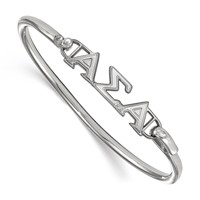 Sterling S. Rh-p LogoArt Alpha Sigma Alpha Small Hook and Clasp Bangle view 1