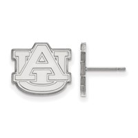 Sterling Silver Rhodium-plated LogoArt Auburn University A-u Small Post Earrings view 1