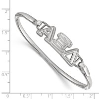 Sterling S. Rh-plated LogoArt Alpha Xi Delta Small Hook and Clasp Bangle view 3