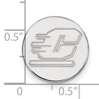 Sterling Silver Rhodium-plated LogoArt Central Michigan University Letter C Lapel Pin view 3